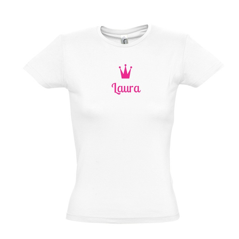 Camiseta de mujer con nombre y corona