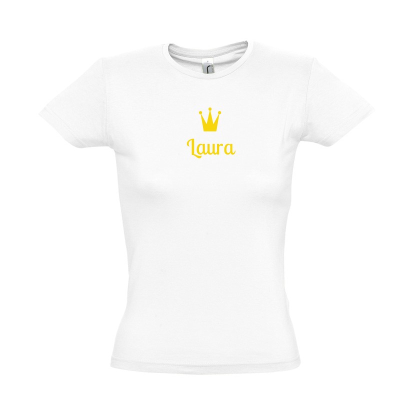Camiseta de mujer con nombre y corona
