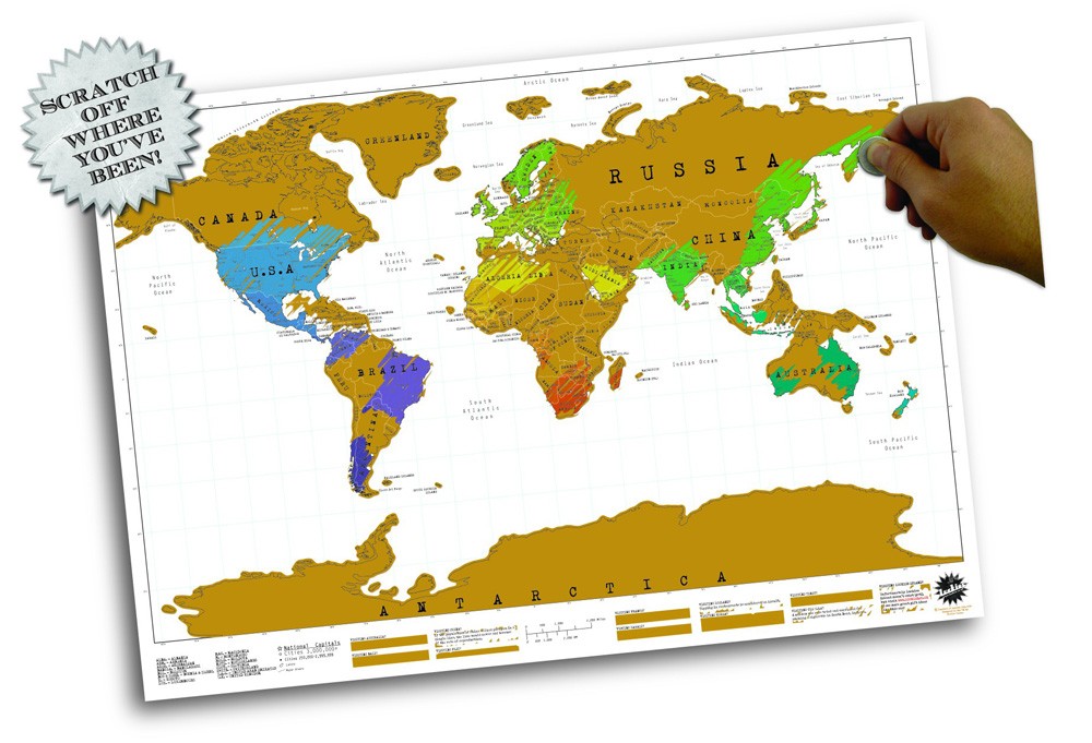 Rubbel- Weltkarte im Posterformat