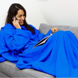 Hugz - la manta con mangas - Azul - con la personalización