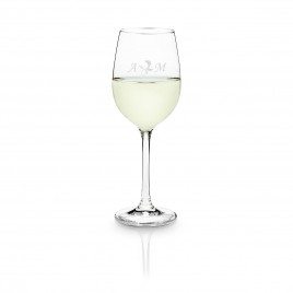 Personalizable vaso de vino blanco por Leonardo - zarcillos con iniciales