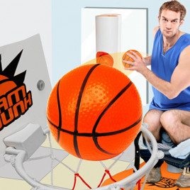 Sportliches Örtchen – Toiletten Basketball in Verpackung