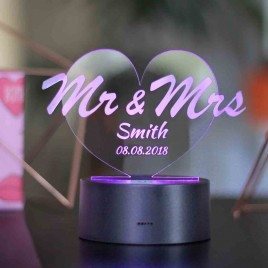 Personalizable LED de luz decorativa - Mr & Mrs