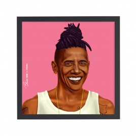 Cuadro Hipstory Art - "Barack Obama" como Hipster (50 * 50 cm)